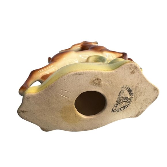 Stewart McCulloch Leaping Gazelle Figure Brown & Yellow Ceramic Midcentury 9"x7" - Picture 5 of 5